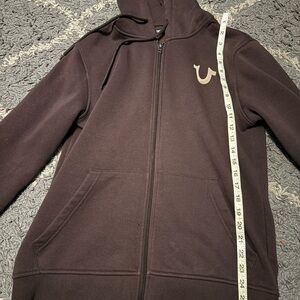 Brown true religion Zip-Up Hoodie with Logo